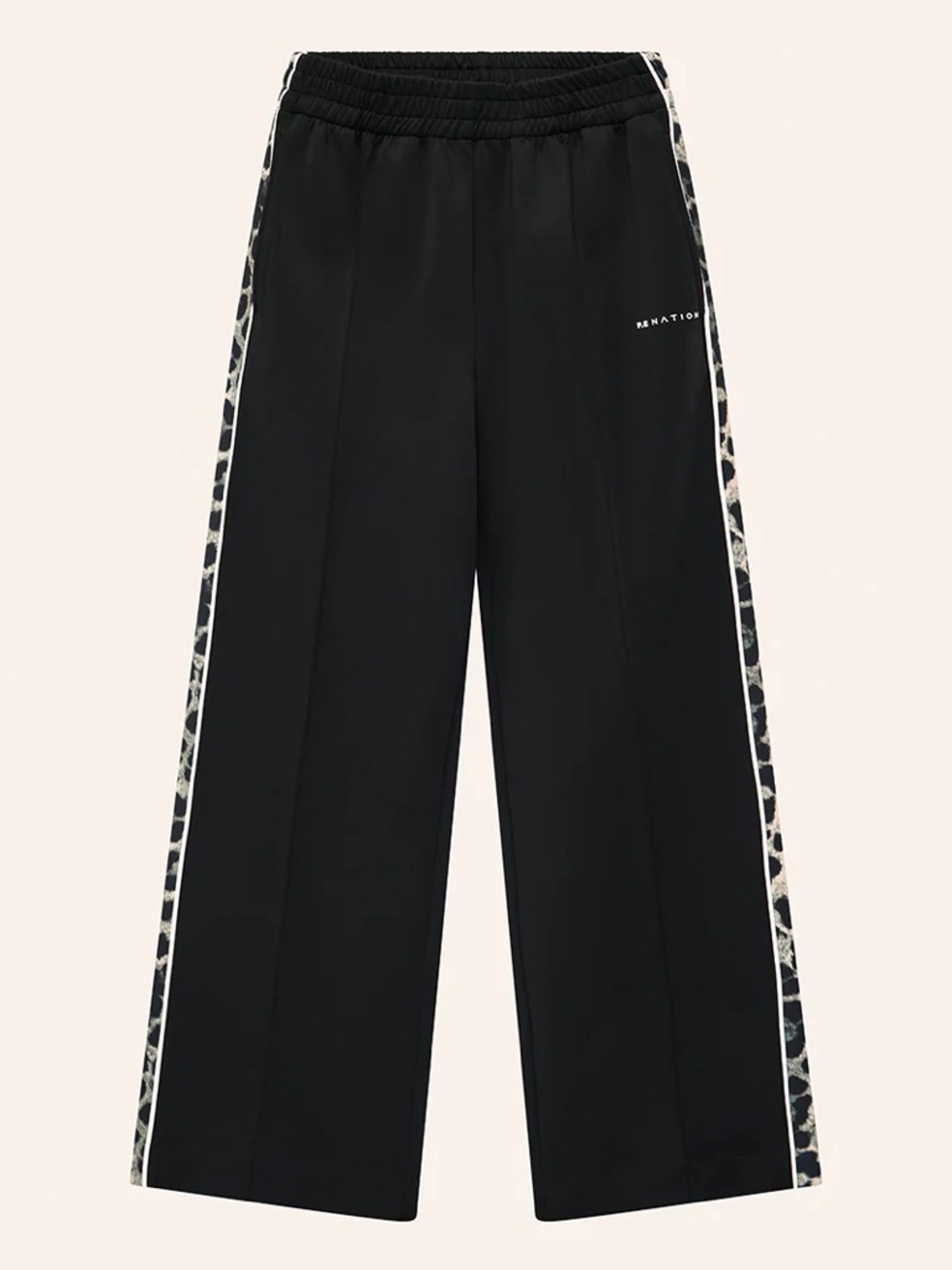 P.E. Nation Black Track Pants with Side Leopard Stripe- Size XS